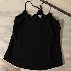 NWOT JCrew Black Scalloped Camisole Top